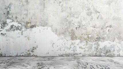 Wall Mural - Vintage white cement wall and retro concrete floor background for design or wallpaper.