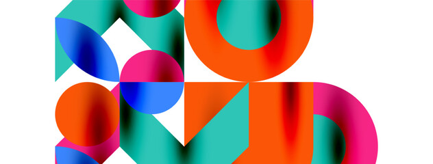 Wall Mural - Circle pattern, round elements with lines and arrows composition for wallpaper, banner, background or landing