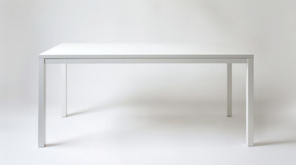 Sticker - A white table with a black leg. The table is rectangular in shape