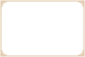 Wall Mural - elements of ornate vintage frames. gold on white oriental style, chinese motifs. design print for gr