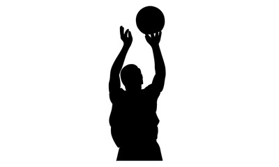 Wall Mural - silhouette of basketball player vector illustration