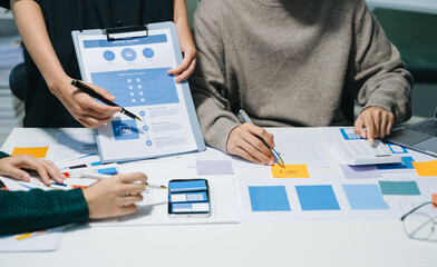 Wall Mural - ux graphic designer planning application process development prototype wireframe for web smart phone