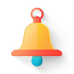 Minimal Notification Bell Icon Illustration on White Background