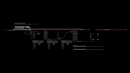 Wall Mural - digital analysing and loading data hud display. loading, analyzing data, rotating circles, moving gr