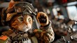 © Everlyn Stock HD - 3D Ragdoll Cat Soldier in Camouflage Uniform Saluting