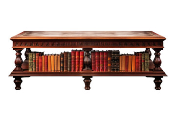 Wall Mural - Elegant Library Table with a Spacious Surface for Reading isolated on transparent background