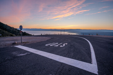 Wall Mural - asphalt road on the picturesque coast of the adriatic sea