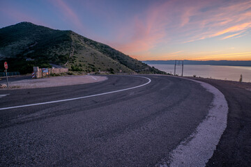 Wall Mural - asphalt road on the picturesque coast of the adriatic sea