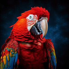 Canvas Print - red and yellow macaw