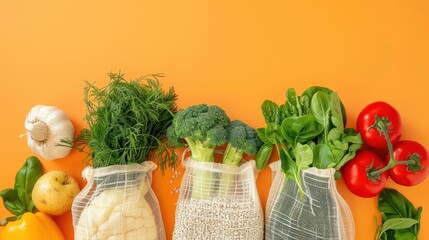 Wall Mural - Fresh Produce in Reusable Bags