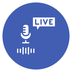 Wall Mural - Live Podcast icon vector image. Can be used for Live Streaming.