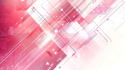 Wall Mural - Abstract pink and white geometric background.