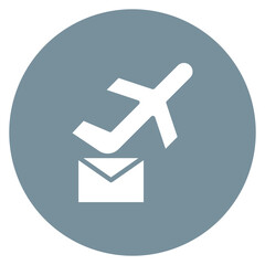 Canvas Print - Mail Plane icon vector image. Can be used for Postal Service.