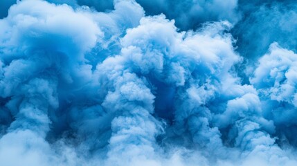 Wall Mural - The sky is filled with blue smoke