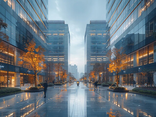 Canvas Print - city street at night