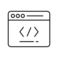 web programming line icon with white background vector stock illustration