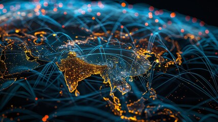 Global data network, illustration