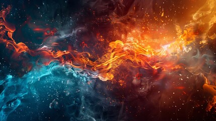 Wall Mural - Abstract Fire and Smoke Background.