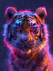 Poster - tiger in the night