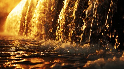 Wall Mural - Golden Waterfall.
