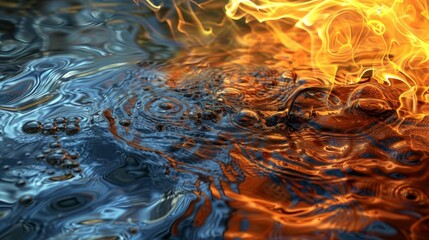 Wall Mural - Fire and Water Abstract.