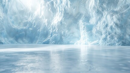 ice wall and floor blurred texture empty light blue background winter interior room 3d illustration abstract graphic