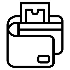 Sticker - wallet outline icon