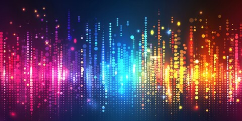Leinwandbilder - Abstract digital artwork featuring vibrant neon lights and colors, capturing the essence of modern technology and futuristic design in a dazzling and creative display