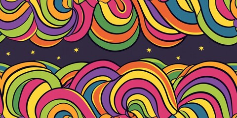 Wall Mural - Abstract Swirling Rainbow Pattern Background