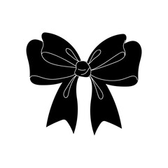 Wall Mural - Simple Black And White Bow Illustration