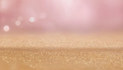 Wall Mural - pastel pink and golden defocused background with bokeh lights