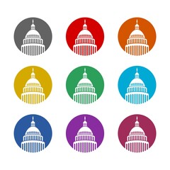 Canvas Print - Capitol building logo icon isolated on white background. Set icons colorful