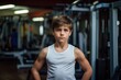 © MediaRaw - A young boy stands in a gym with his arms crossed, looking at the camera