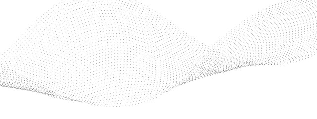 Wall Mural - halftone flowing wavy gradient dots shape isolated on transparent background. digital future technol