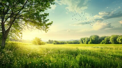 Peaceful Summer Meadow Landscape