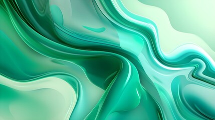 Sticker - Banner design with an abstract liquid background and a green gradient color.