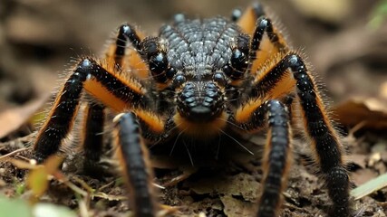 Wall Mural - Close-up of a Wolf Spider in Natural Habitat