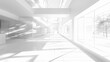 © Studios - minimalist white architectural sketch of modern building interior perspective view