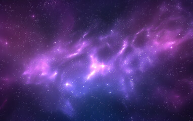 Poster - Cosmos background. Realistic purple galaxy with shining stars. Fantasy universe with constellation. Color milky way. Beautiful nebula wallpaper. Vector illustration.