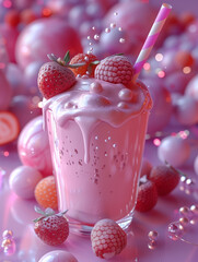 Poster - raspberry ice cream