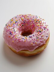 Sticker - Pink Frosted Donut with Sprinkles