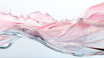   A pink-and-white wave of water, with a diamond in the center, on its bottom