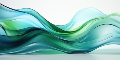 Wall Mural - abstract green and blue waves