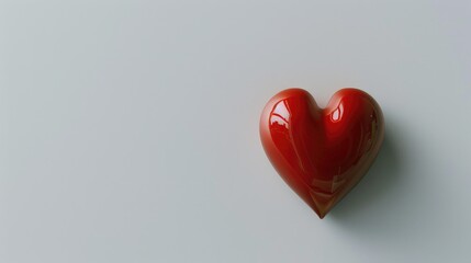 Wall Mural - Red heart-shaped object on white
