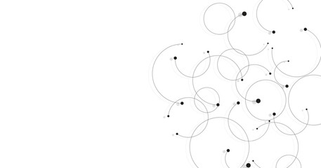 Aufkleber - Technology black circle diagram concept. High-tech circle geometric connection system.Vector abstract technology on a white background.