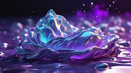 Canvas Print - water drops on purple