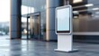© ckybe - This outdoor kiosk features a white stand, interactive touch screen, and realistic 3D display for convenient self-service information.