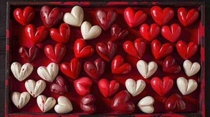 Wall Mural - Red Box Filled with Hearts