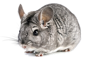 Wall Mural - chinchilla on white background