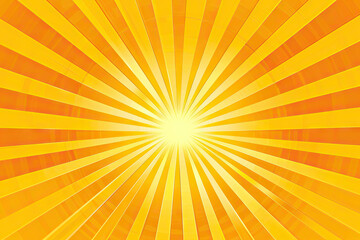 Wall Mural - yellow background, rays emitting from bottom center in shades of yellow and orange